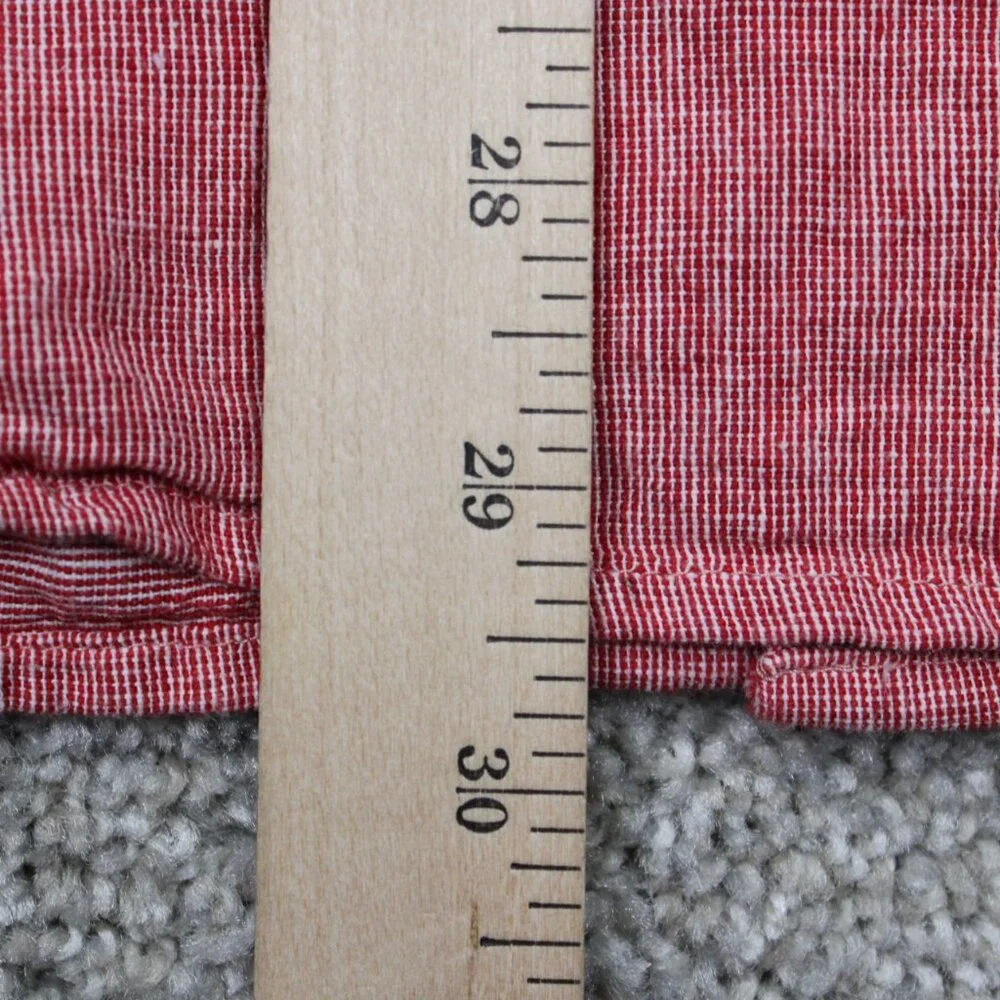 Banana Republic Shirt Adult Large Red Untucked Fit Linen/Cotton Blend L/S Button